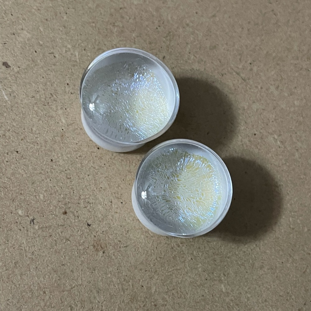 Glasswear studios blue white dichro plugs 3/4ths